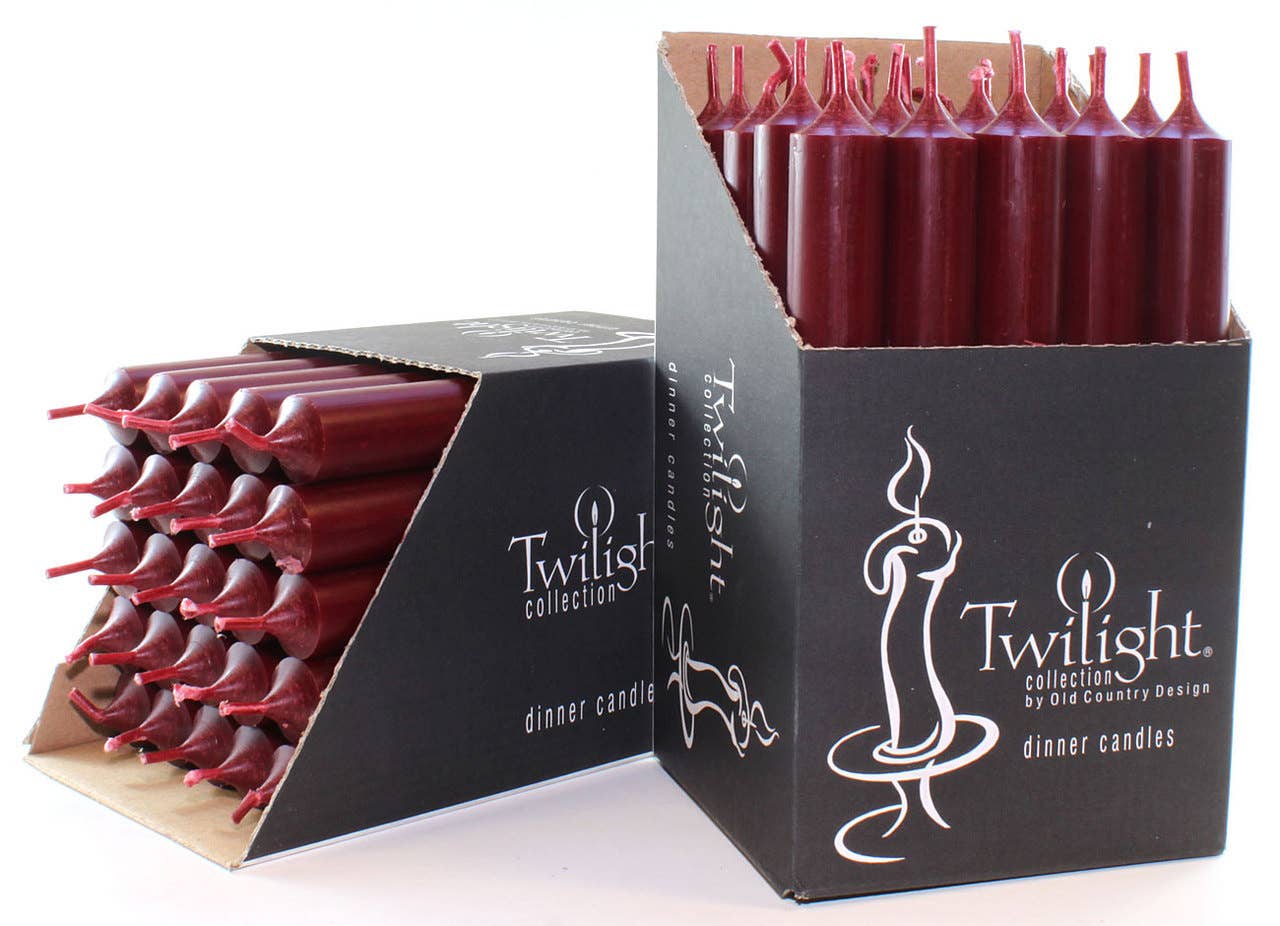 Taper - Bordeaux 10" Dinner Candles | 25 Pack