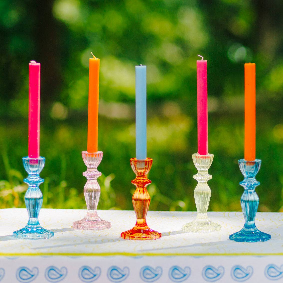 Green Glass Candle Holder | Everyday Decor |