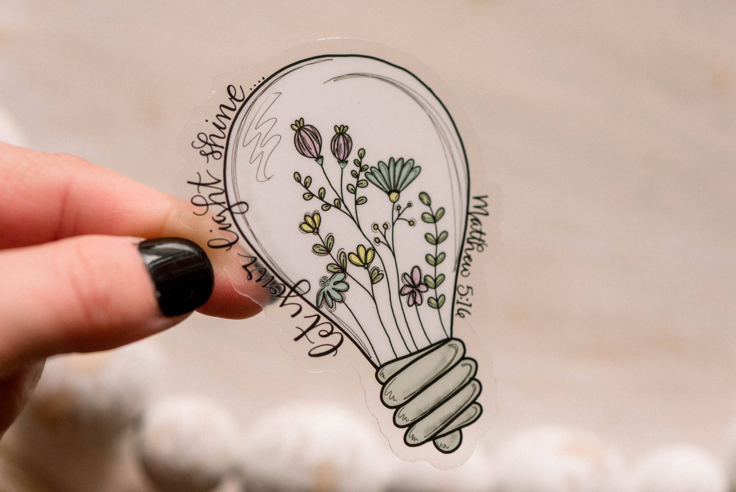 Let Your Light Shine - Clear Vinyl Sticker