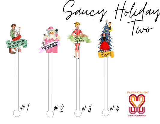 Saucy Holiday 2 -Cocktail Stir Stick - Drink Swizzle