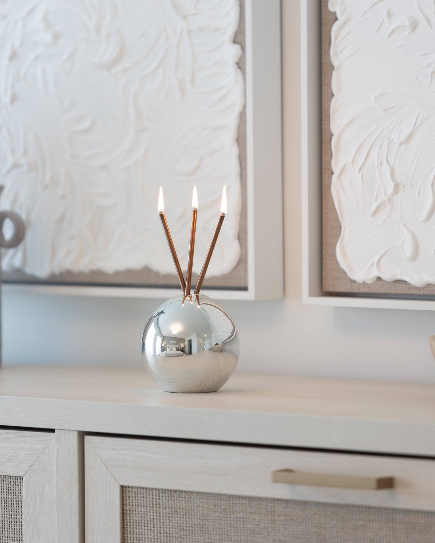 Neva Vase, Silver Metallic Candle Holder [Case of 6]