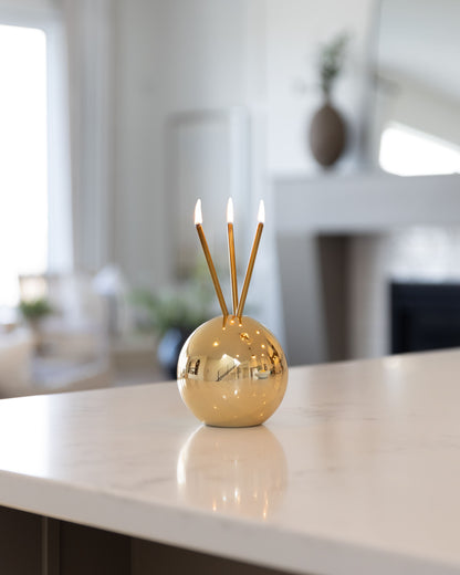Neva Vase, Gold Metallic Candle Holder [Case of 6]