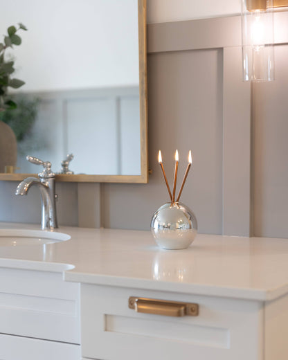 Neva Vase, Silver Metallic Candle Holder [Case of 6]