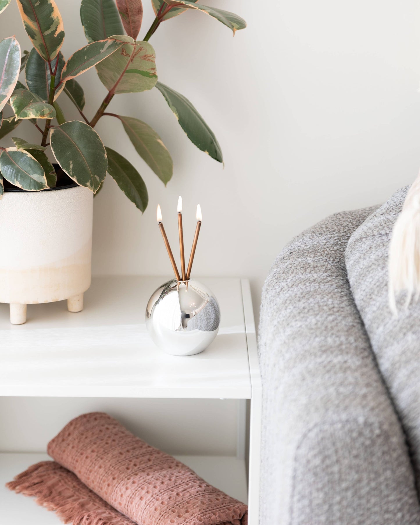 Neva Vase, Silver Metallic Candle Holder [Case of 6]