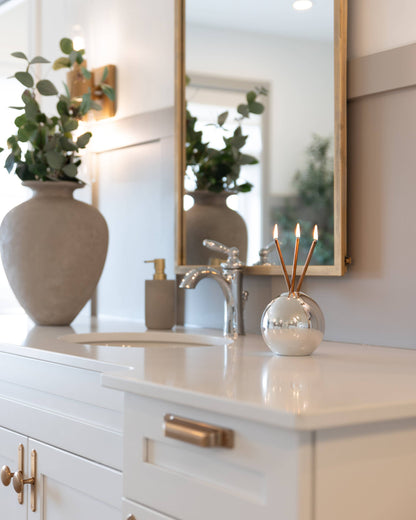 Neva Vase, Silver Metallic Candle Holder [Case of 6]