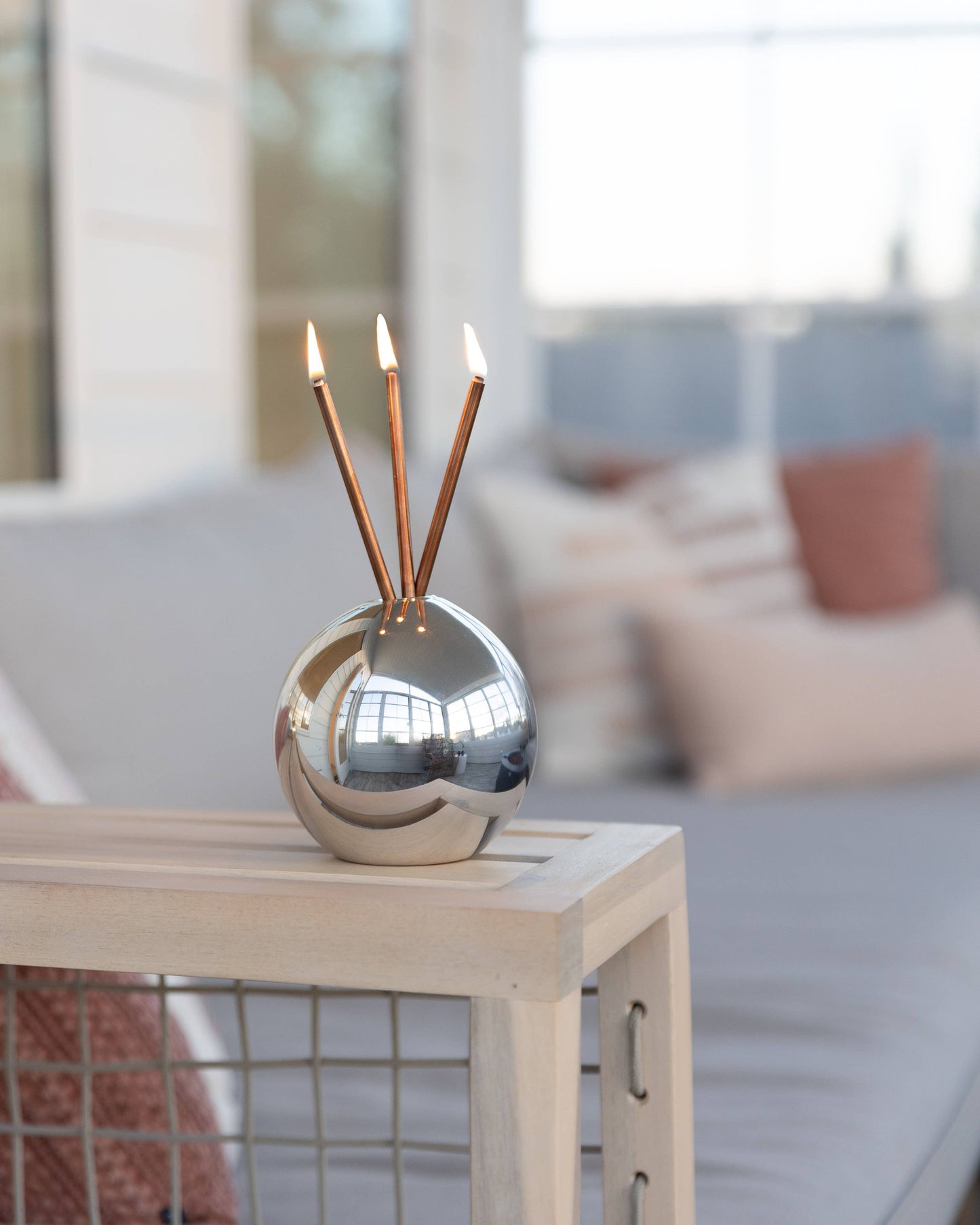 Neva Vase, Silver Metallic Candle Holder [Case of 6]