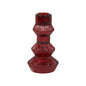 Burgundy Glass Taper Candle Holder| Christmas Decor |