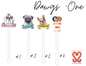 Dawgs One 4 piece Assorted Set - Cocktail Stirrer - Drink Stir Sticks - Swizzle Sticks