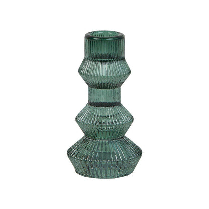 Sage Green Glass Taper Candle Holder| Christmas Decor |