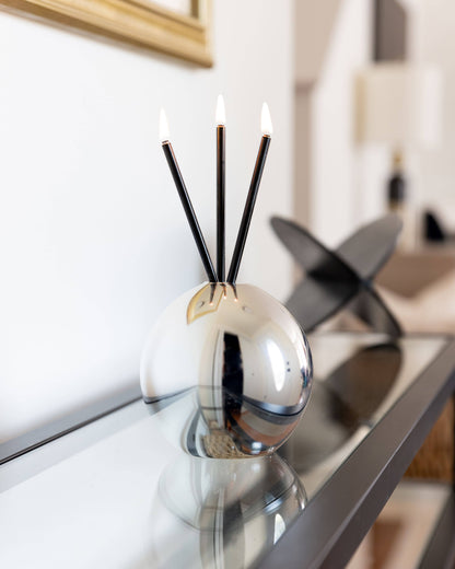 Neva Vase, Silver Metallic Candle Holder [Case of 6]