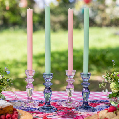 Navy Glass Taper Candle Holder | Everyday Decor |