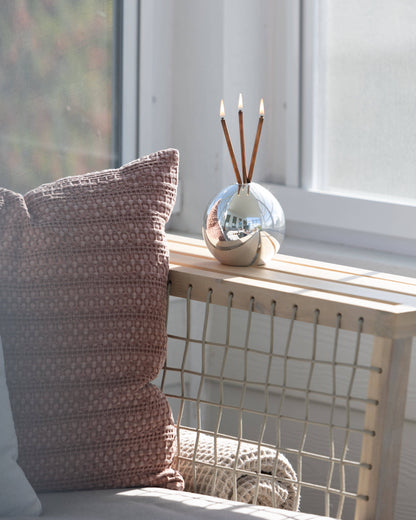 Neva Vase, Silver Metallic Candle Holder [Case of 6]