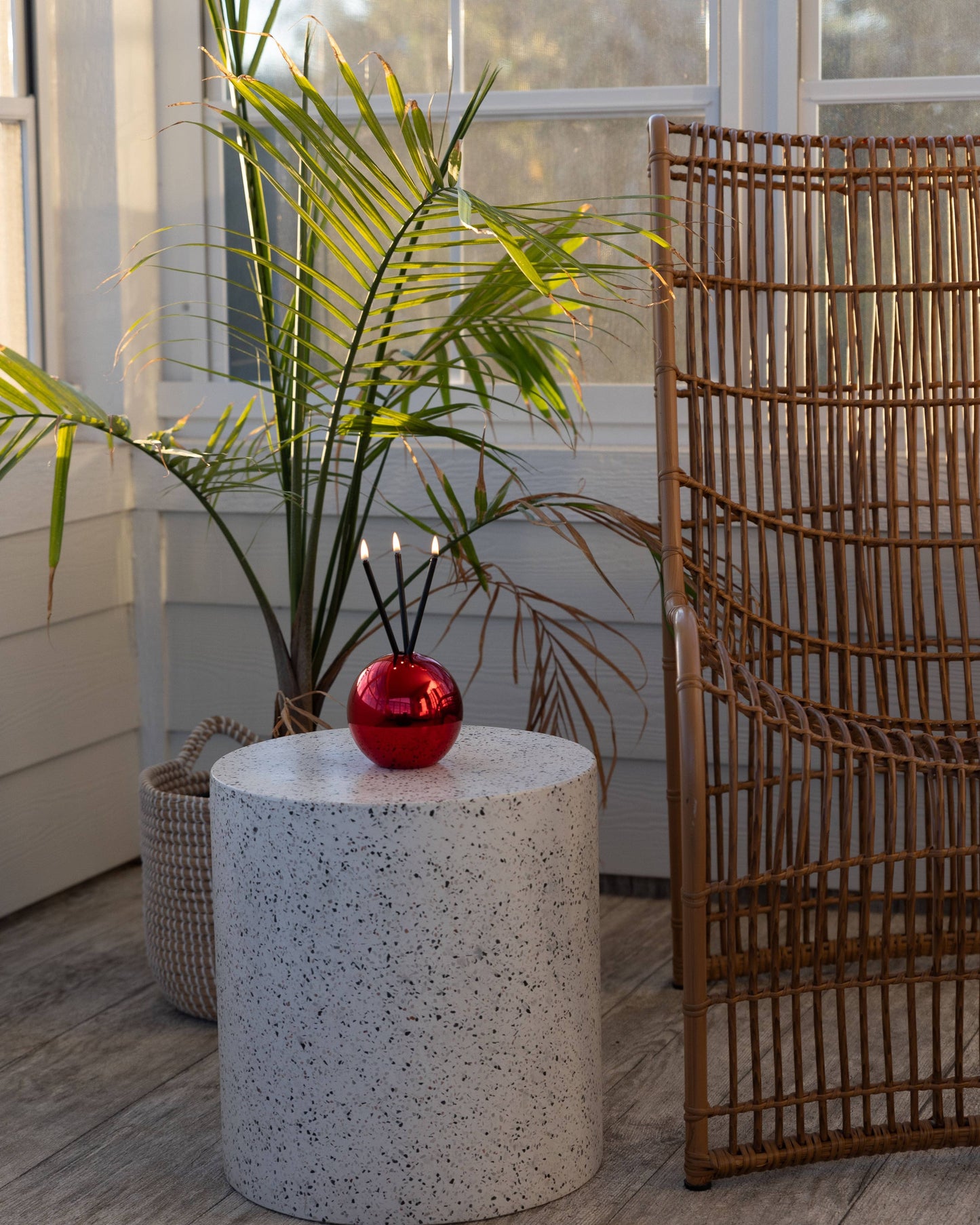 Neva Vase, Red Metallic Candle Holder [Case of 6]