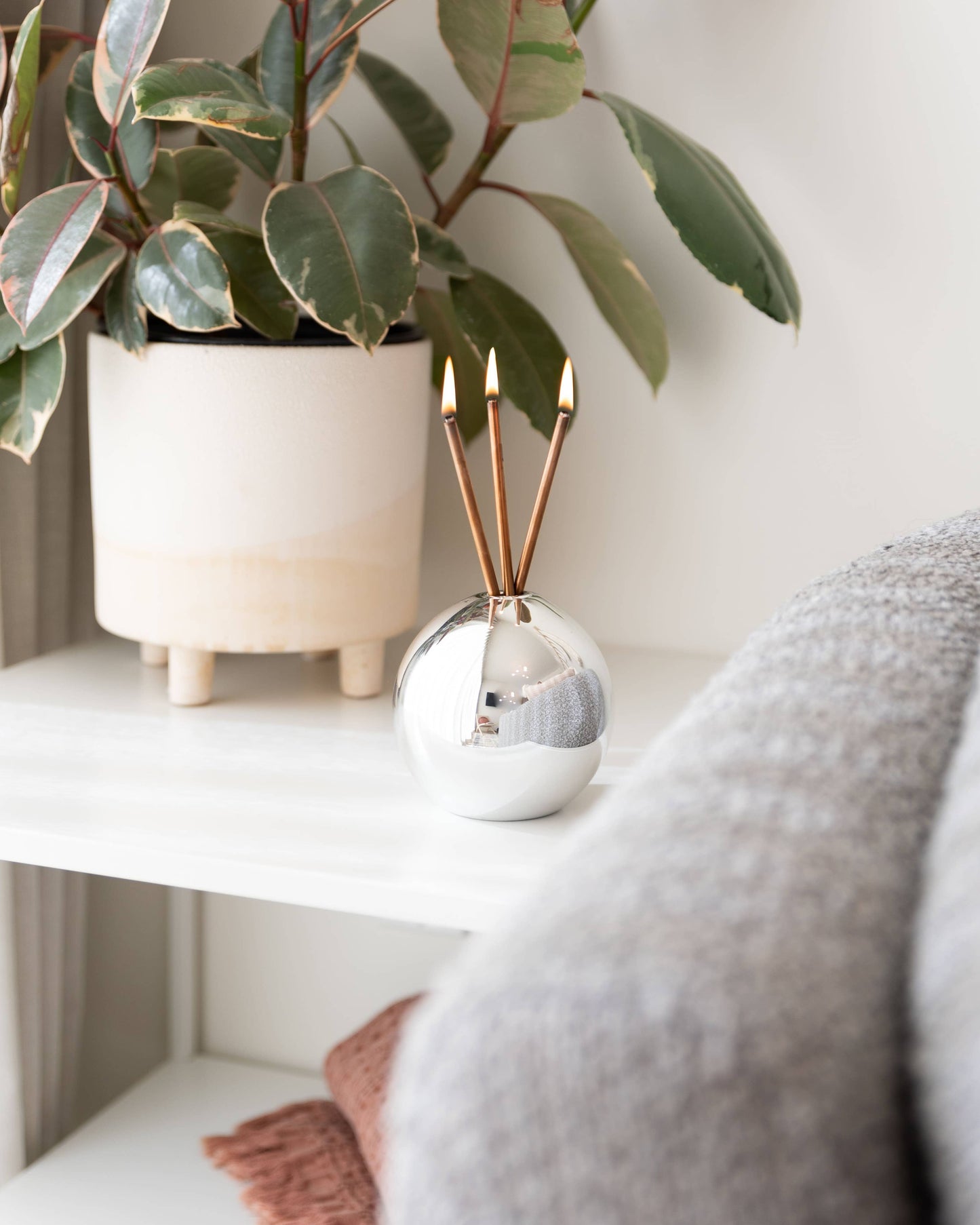 Neva Vase, Silver Metallic Candle Holder [Case of 6]