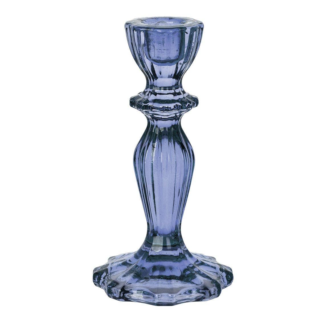Navy Glass Taper Candle Holder | Everyday Decor |