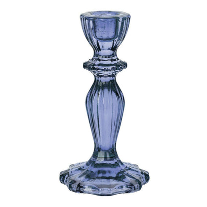 Navy Glass Taper Candle Holder | Everyday Decor |
