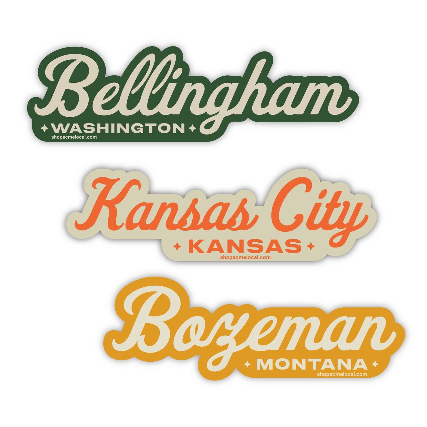 Ketchikan Stickers navy and sage green